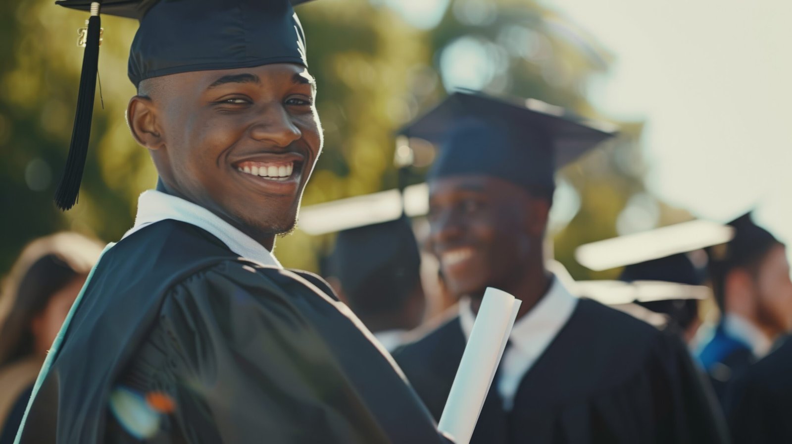 Appel à candidatures – Bourses académiques d'Innovation 2026 Photo institutionnelle du programme de bourses SNK Innovation Academy — jeune diplômé souriant lors d